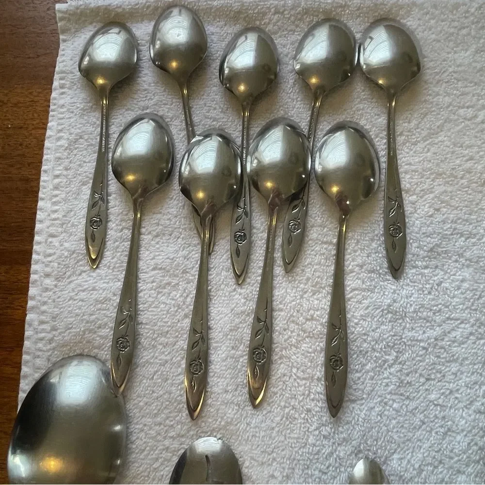 Vintage Oneida Community Stainless My Rose Collection Serving and Flatware